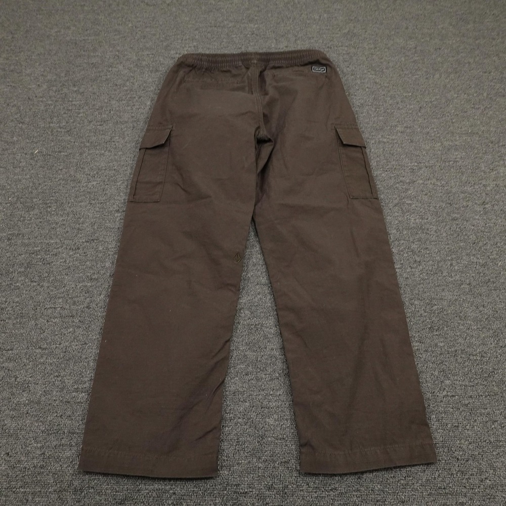 Volcom Pants Boys Large 12Y Brown Cargo Elastic Waist Drawstring Ripstop Cotton - Picture 6 of 11